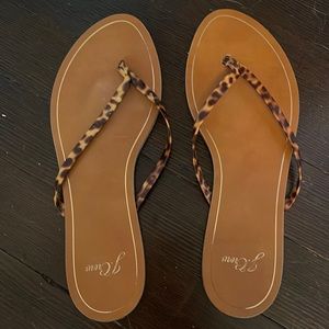 Jcrew leather leopard sandals - great condition!
